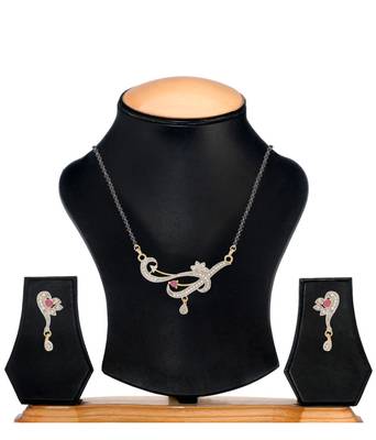 Pink cubic zirconia mangalsutra 3