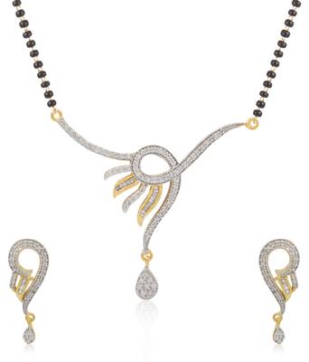 White cubic zirconia mangalsutra 1