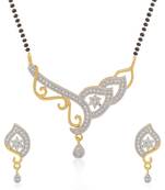 White cubic zirconia mangalsutra