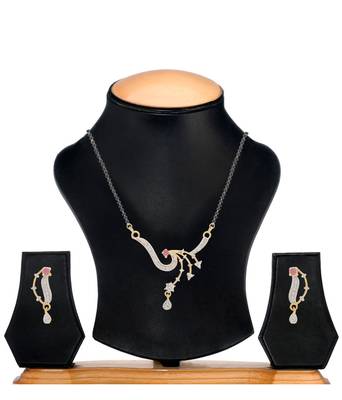 Pink cubic zirconia mangalsutra 3