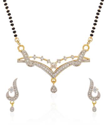 White cubic zirconia mangalsutra 1