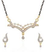 White cubic zirconia mangalsutra