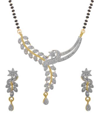 White cubic zirconia mangalsutra 1