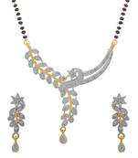White cubic zirconia mangalsutra
