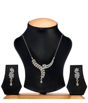 White cubic zirconia mangalsutra 3
