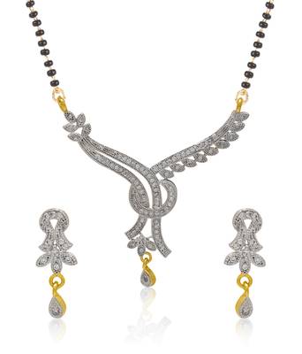 White cubic zirconia mangalsutra 1
