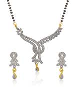White cubic zirconia mangalsutra