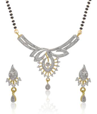 White cubic zirconia mangalsutra 1