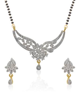 White cubic zirconia mangalsutra 1