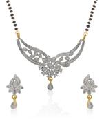 White cubic zirconia mangalsutra