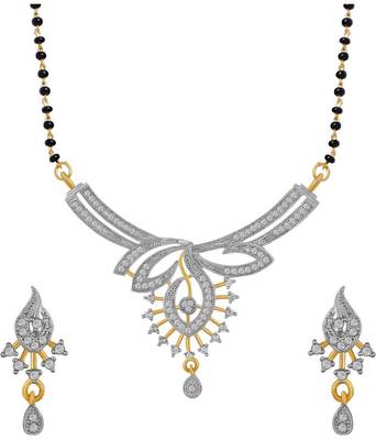 White cubic zirconia mangalsutra 1