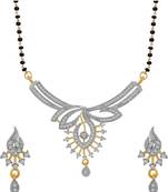 White cubic zirconia mangalsutra