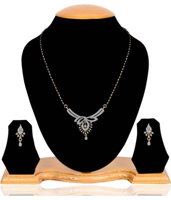 White cubic zirconia mangalsutra 2