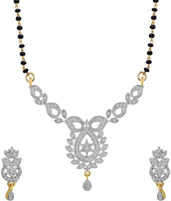 White cubic zirconia mangalsutra 1