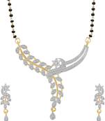 White cubic zirconia mangalsutra