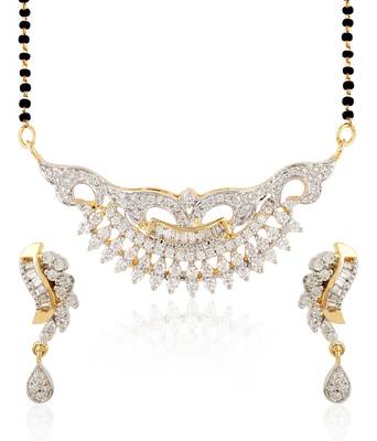 White cubic zirconia mangalsutra 1