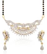 White cubic zirconia mangalsutra
