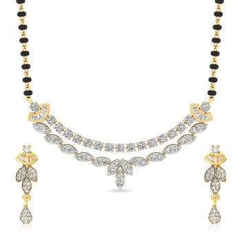 White cubic zirconia mangalsutra 1