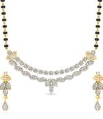 White cubic zirconia mangalsutra