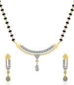 White cubic zirconia mangalsutra