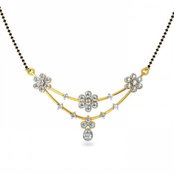 White cubic zirconia mangalsutra 1