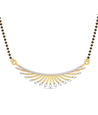 White cubic zirconia mangalsutra 1