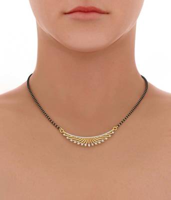 White cubic zirconia mangalsutra 3