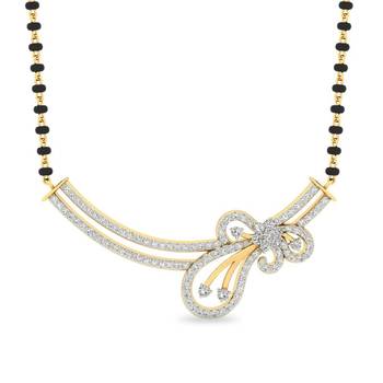 White cubic zirconia mangalsutra 1