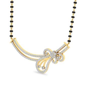 White cubic zirconia mangalsutra 2