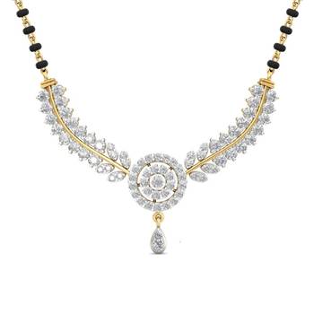 White cubic zirconia mangalsutra 1