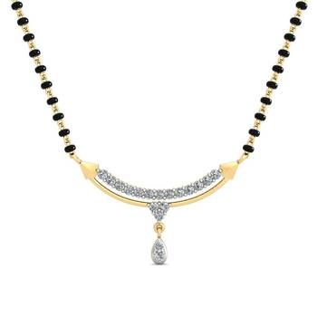 White cubic zirconia mangalsutra 1