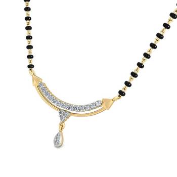 White cubic zirconia mangalsutra 2