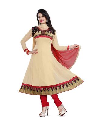 Chiku embroidered georgette unstitched salwar with dupatta 1