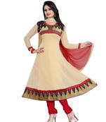 Chiku embroidered georgette unstitched salwar with dupatta