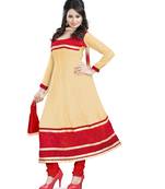 Chiku embroidered georgette unstitched salwar with dupatta