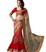 Triveni Glamorous See-through Bridal Lehenga Saree 2026