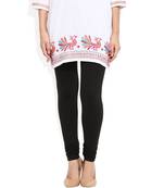 Black cotton lycra leggings