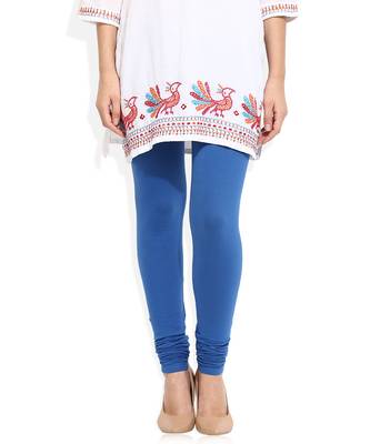 Blue cotton lycra leggings 1