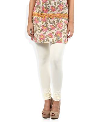 White cotton lycra leggings 1