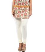 White cotton lycra leggings