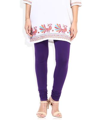 Purple cotton lycra leggings 1