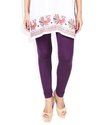 Purple cotton lycra leggings 1