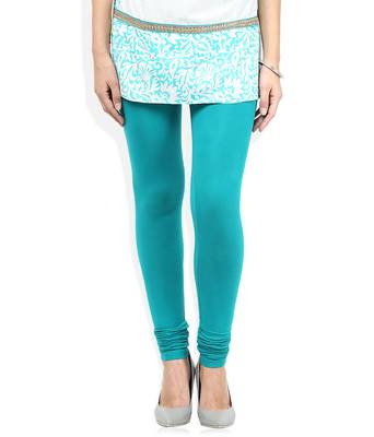 Blue cotton lycra leggings 1