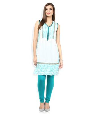 Blue cotton lycra leggings 2