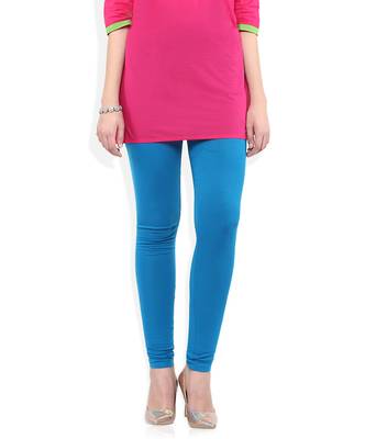 Blue cotton lycra leggings 1