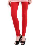 Red cotton lycra leggings
