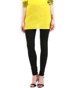 Black cotton lycra leggings