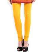 Yellow cotton lycra leggings