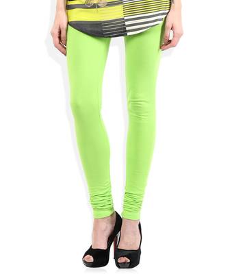 Green cotton lycra leggings 1