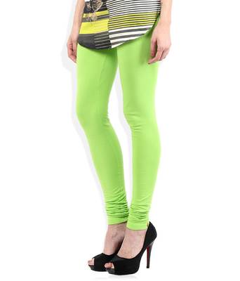 Green cotton lycra leggings 3